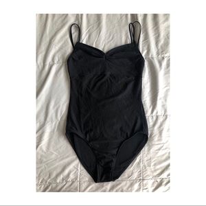 Wear moi dancewear, black pinch front leotard
